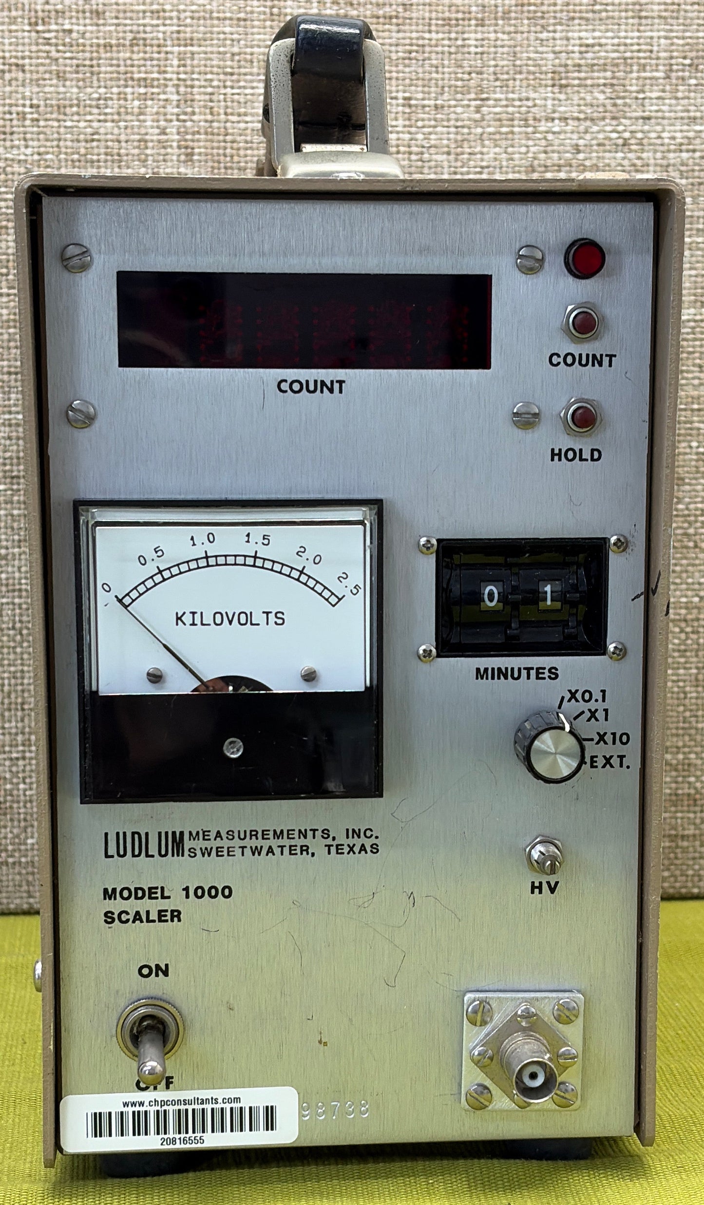 Ludlum Model 1000 Digital Scaler with adjustable HV, BNC Connection