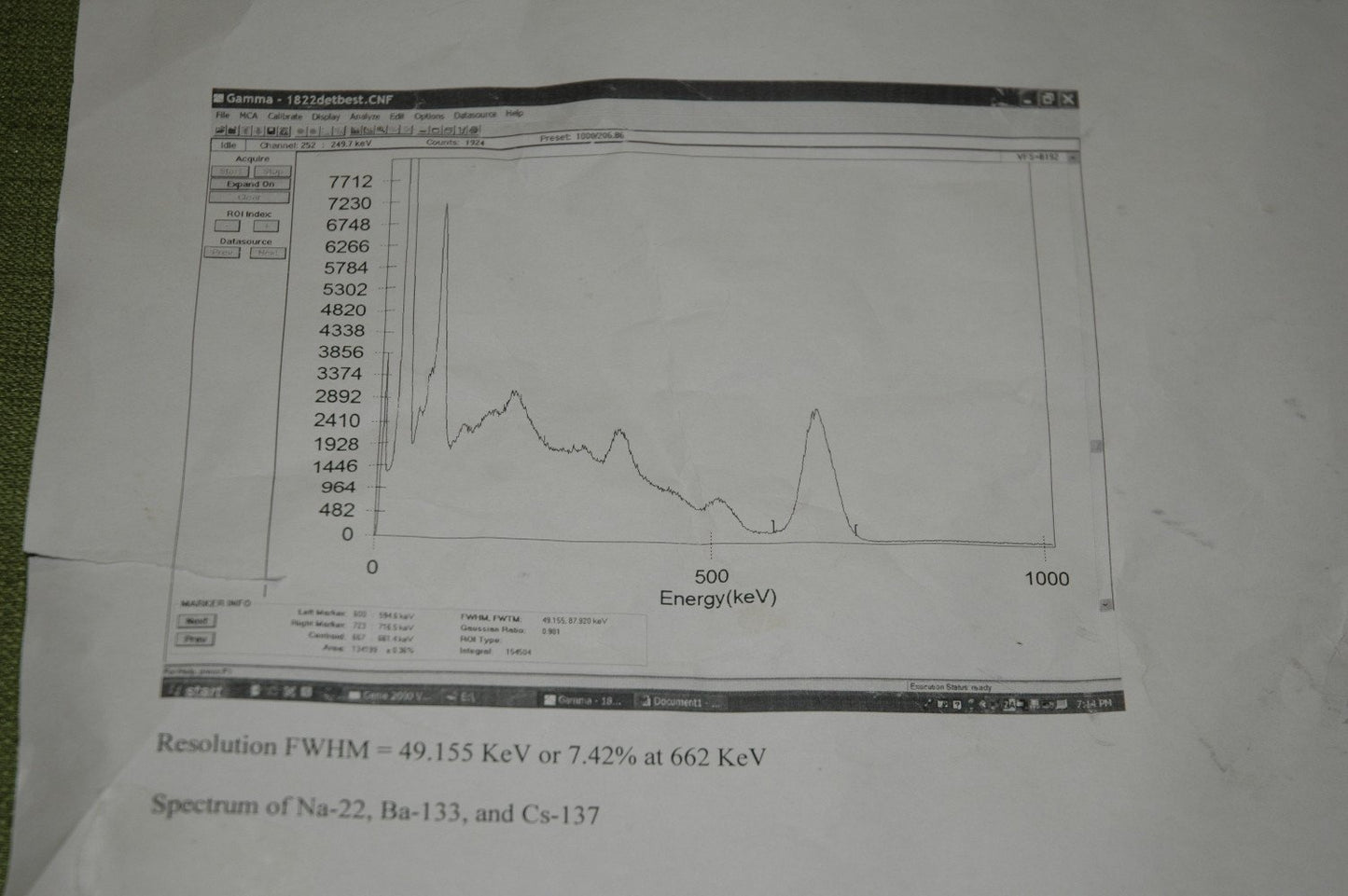 Bicron 3M.5/3 3"X0.5" NaI Scintillation Detector