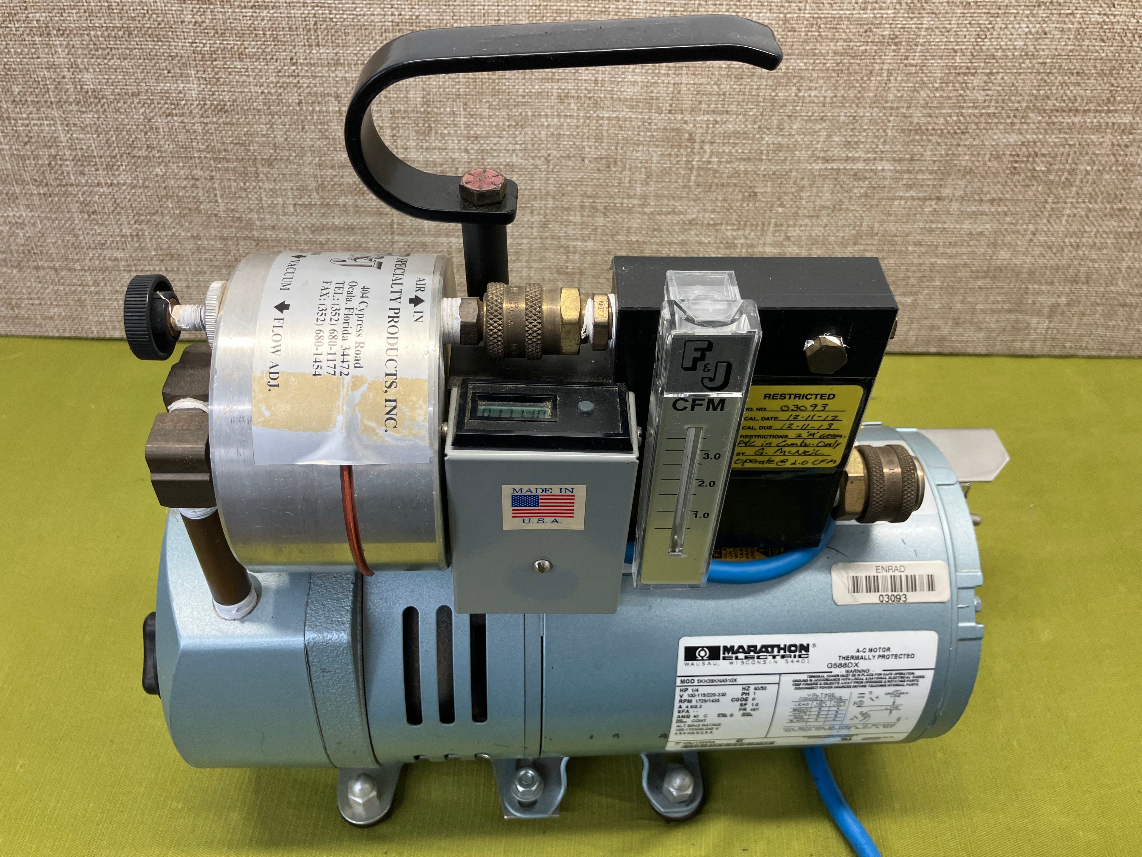 F&J Model DF-1 Portable Low Volume Air Sampler With Digital Flow Meter