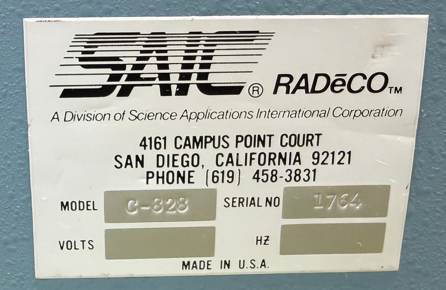 Radeco SAIC Air Flow Calibrator Model C828