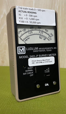 Ludlum Model 2401-P Pancake GM Pocket-Size Survey Meter (Like New Condition)