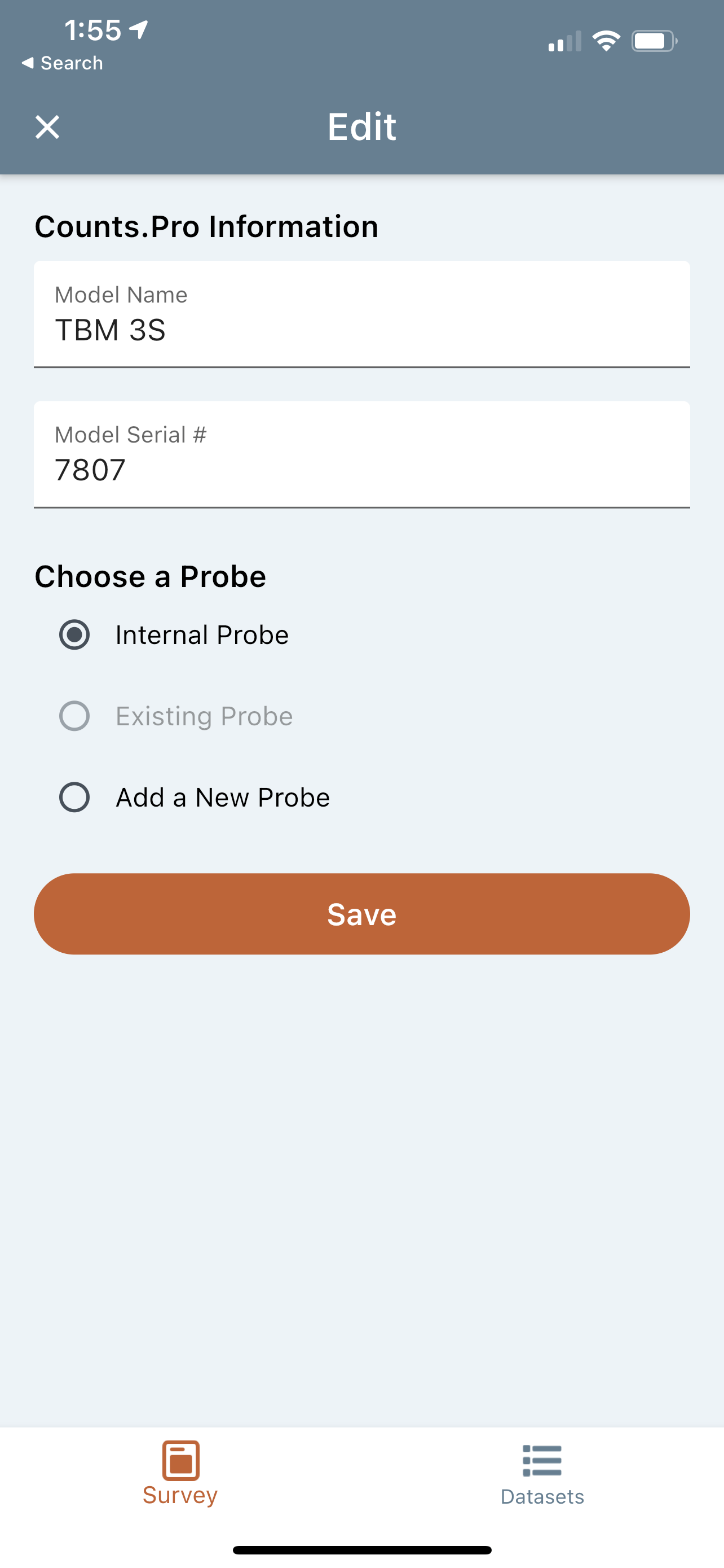 Counts.Pro Meter Edit Screen