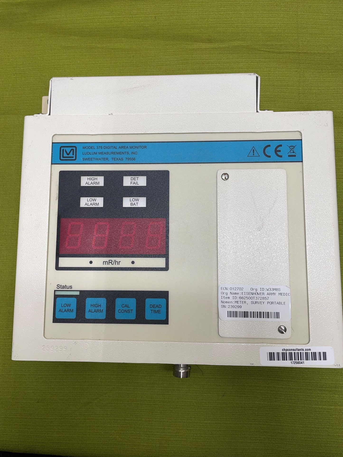 Ludlum Model 375 Digital Wall-Mount Area Monitor