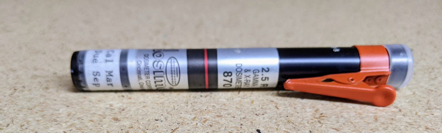 Dosimeter Corp Model 870 2.5R X-ray and Gamma pocket dosimeter- lot of 5