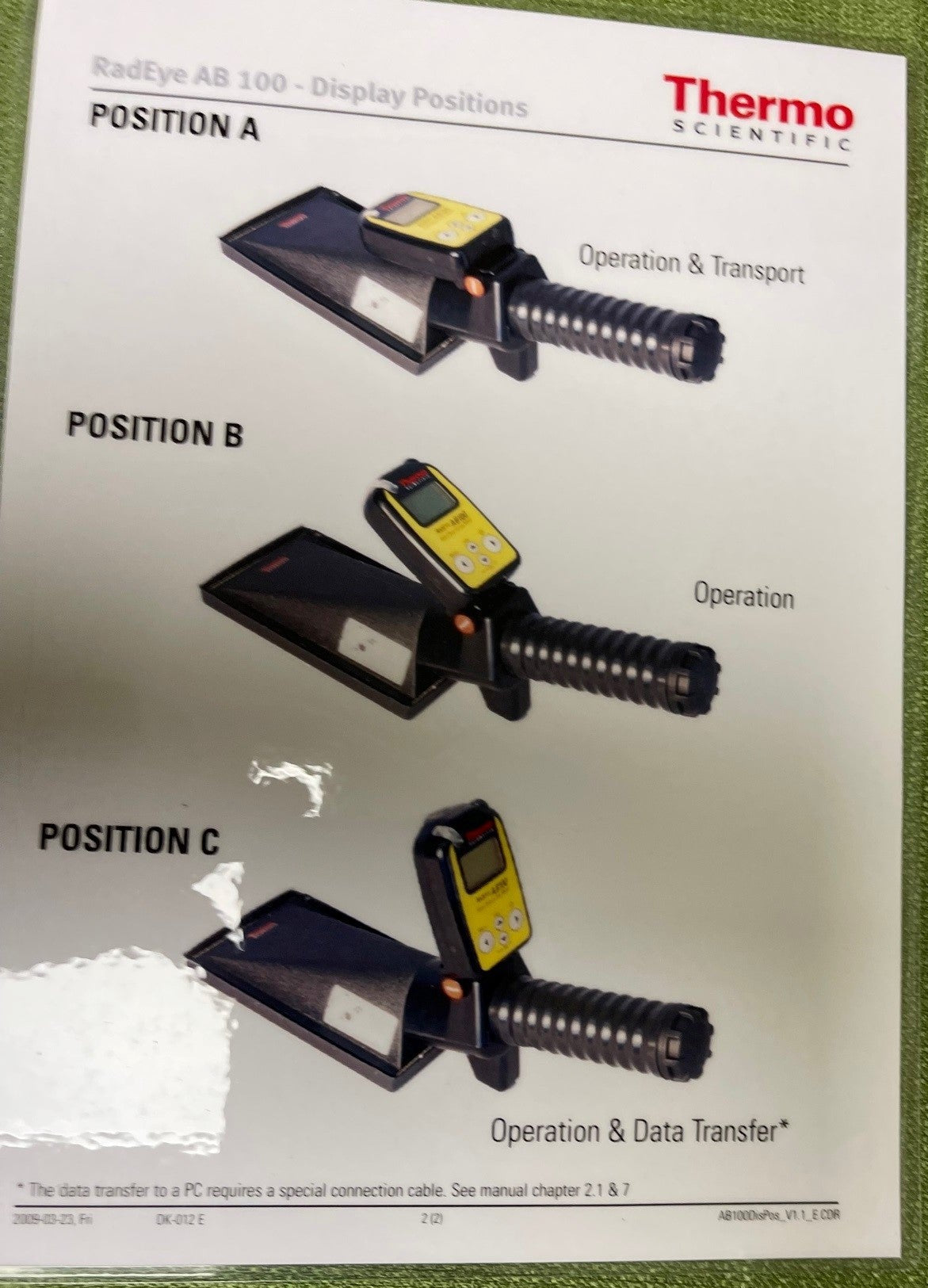 RadEye AB100 Alpha-Beta Contamination Monitor in hard case